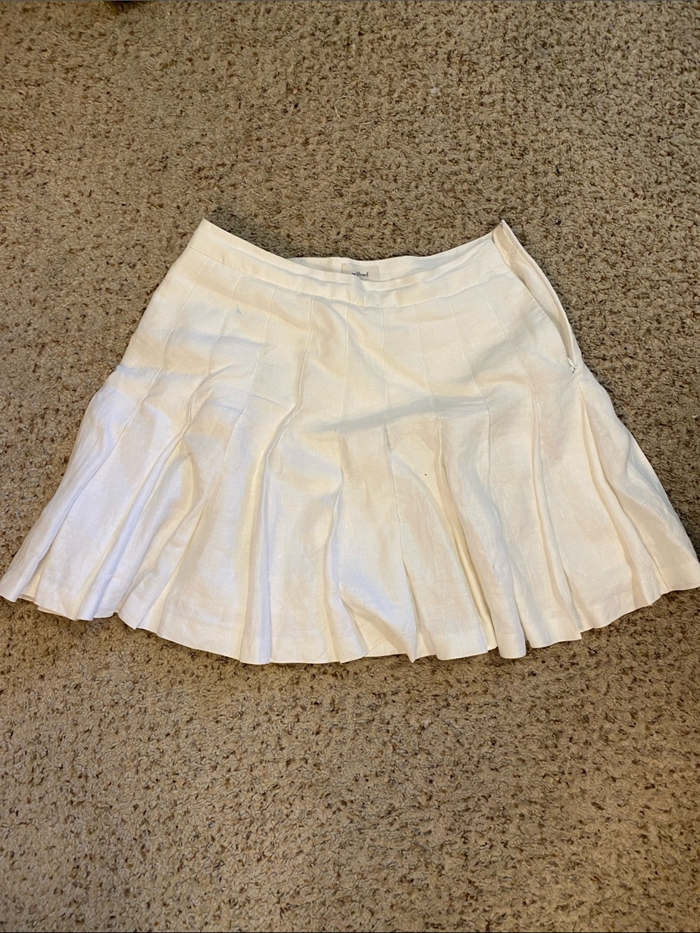 Wilfred White Pleated Skater Skirt